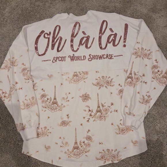 Disney EPCOT Eiffel Tower Print Long Sleeve Shirt - White - Picture 3 of 5